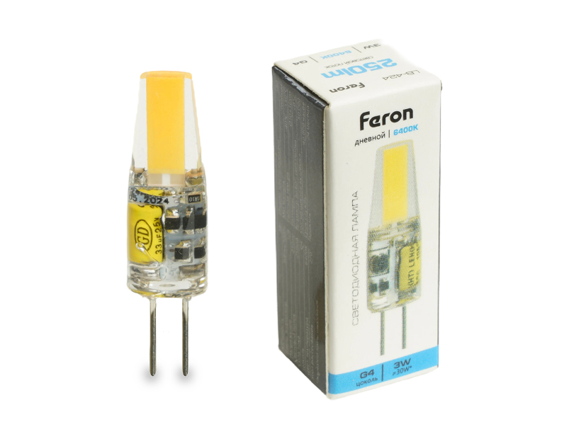 Лампа светодиодная Feron LB-424 G4 3W 12V 6400K