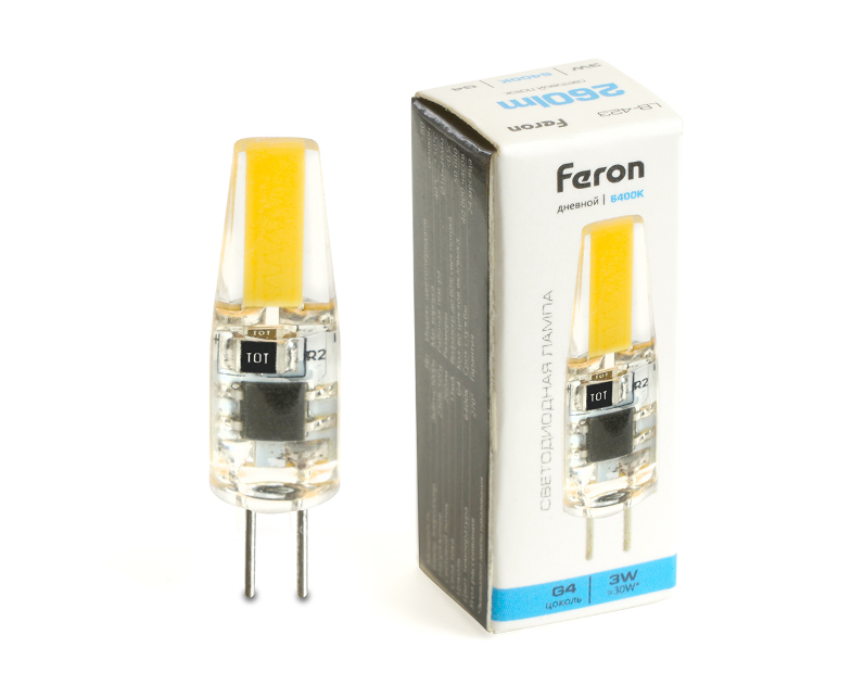 Лампа светодиодная Feron LB-423 G4 3W 230V 6400K