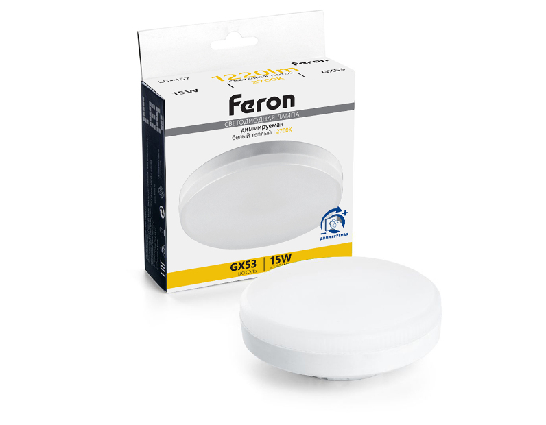 Лампа светодиодная диммируемая Feron LB-457 GX53 15W 230V 2700K
