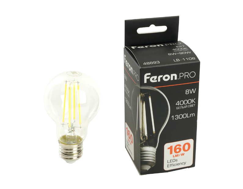 Лампа светодиодная Feron.PRO LB-1108 Шар E27 1300LM 8W 175-265V 4000K