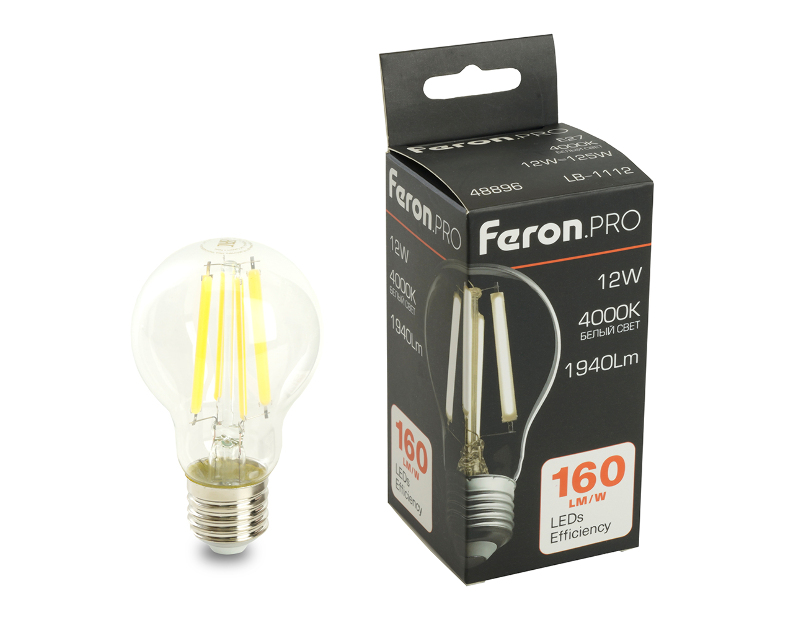 Лампа светодиодная Feron.PRO LB-1112 Шар E27 1940LM 12W 175-265V 4000K