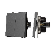 Механизм выключателя двухклавишный непроходной SWT-TENDO-MK02-SFPL-GR (230V, 10A) (Arlight, -)