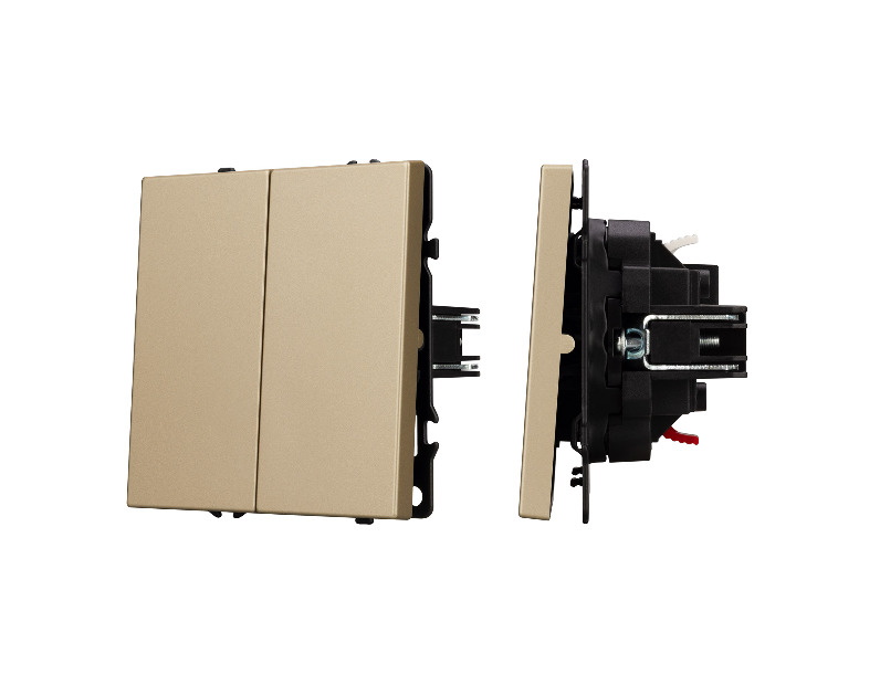 Механизм выключателя двухклавишный непроходной SWT-NOBE-MK02-SFPL-GD (230V, 10A) (Arlight, -)