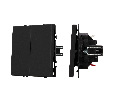 Механизм выключателя двухклавишный проходной SWT-NOBE-MKP2-SFPL-BK (230V, 10A) (Arlight, -)