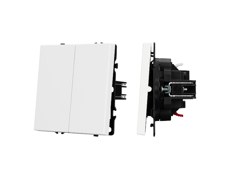 Механизм выключателя двухклавишный непроходной SWT-NOBE-MK02-SFPL-WH (230V, 10A) (Arlight, -)