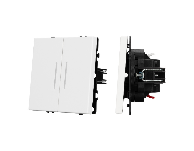 Механизм выключателя двухклавишный проходной LED SWT-NOBE-MKP2-SFPL-L-WH (230V, 10A) (Arlight, -)