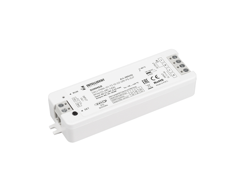 INTELLIGENT ARLIGHT Диммер DALI-PWM-101-72-1G-D2-DRI-PS-SUF White (12-48V, 1x8A) (IARL, IP20 Пластик, 5 лет)