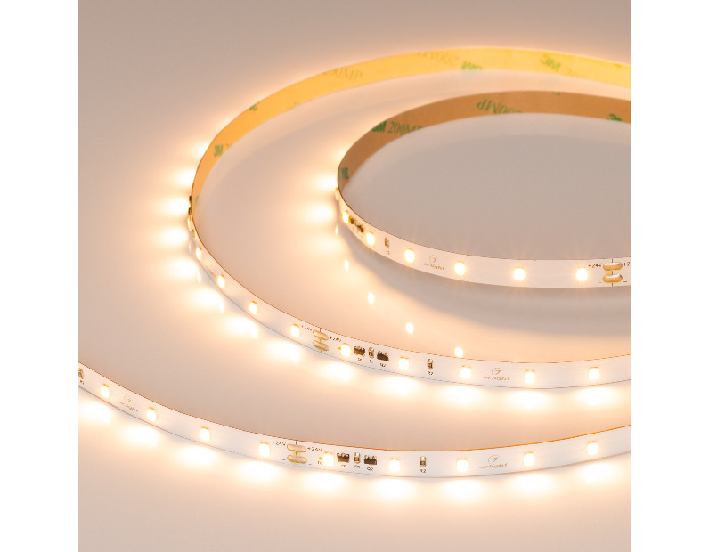 Лента IC-A60-8mm 24V Warm2400 (4.8 W/m, IP20, 2835, 10m) (Arlight, стабилизированная)