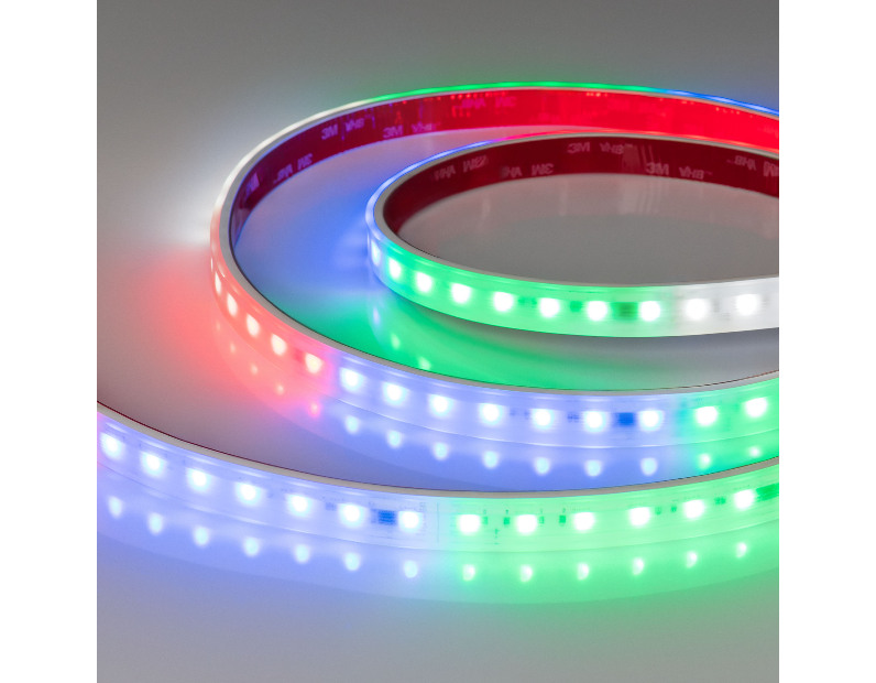Лента герметичная DMX-PS-B70-14mm 24V RGBW-White-PX7 (17 W/m, IP67, 5060, 5m) (Arlight, CRI>90)