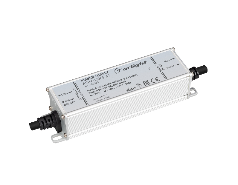 Блок питания ARPV-12060-A1 (12V, 5.0A, 60W) (Arlight, IP67 Металл, 3 года)