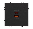 Механизм розетки с быстрой USB зарядкой SCT-NOBE-MUAC-SFPL-FC-BK (65W, QC3) (Arlight, -)
