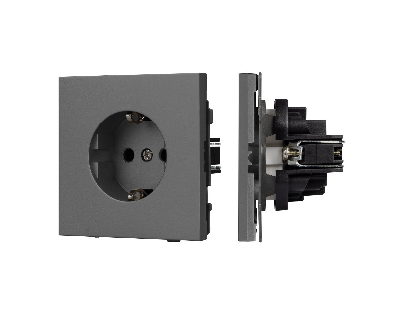 Механизм электрической розетки SCT-NOBE-MEU1-SFPL-GR (230V, 16A) (Arlight, -)