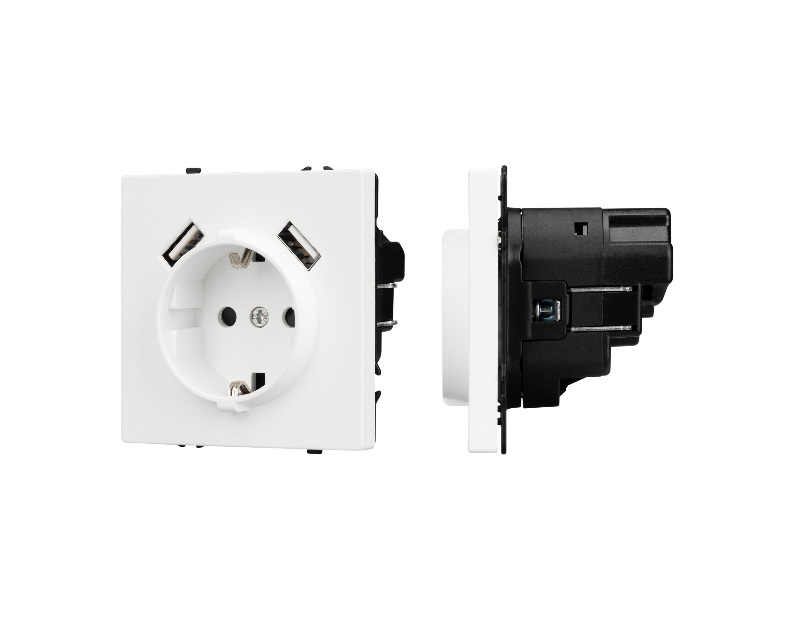 Механизм розетки с USB зарядкой SCT-NOBE-MUAA-SFPL-WH (230V, 16A) (Arlight, -)