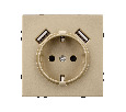 Механизм розетки с USB зарядкой SCT-NOBE-MUAA-SFPL-GD (230V, 16A) (Arlight, -)