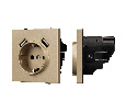 Механизм розетки с USB зарядкой SCT-NOBE-MUAA-SFPL-GD (230V, 16A) (Arlight, -)