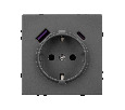 Механизм розетки с USB зарядкой SCT-NOBE-MUAC-SFPL-GR (230V, 16A) (Arlight, -)