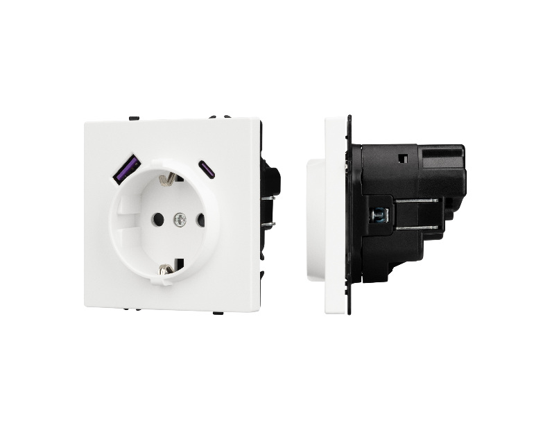 Механизм розетки с USB зарядкой SCT-NOBE-MUAC-SFPL-WH (230V, 16A) (Arlight, -)