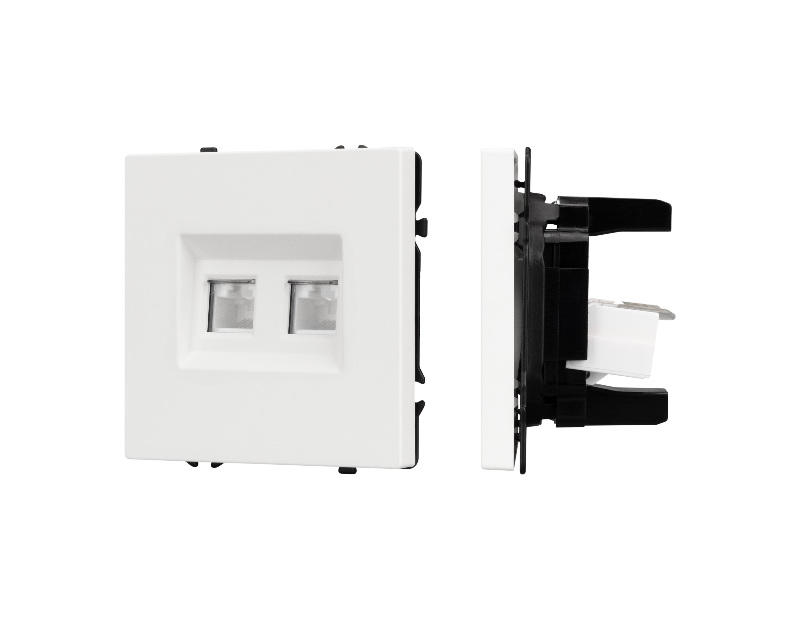 Механизм сдвоенной компьютерной розетки SCT-NOBE-MPC2-SFPL-WH (RJ-45, CAT6) (Arlight, -)