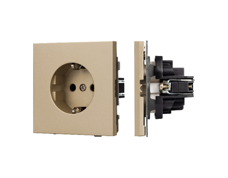 Механизм электрической розетки SCT-NOBE-MEU1-SFPL-GD (230V, 16A) (Arlight, -)