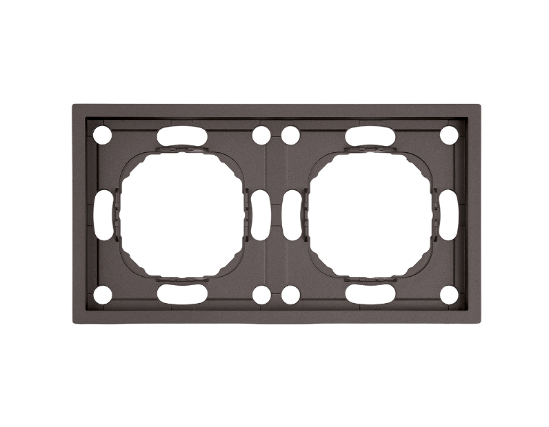 Рамка STEKKER, PFR00-5002-09 2-местная, серия Эмили, антрацит, soft touch