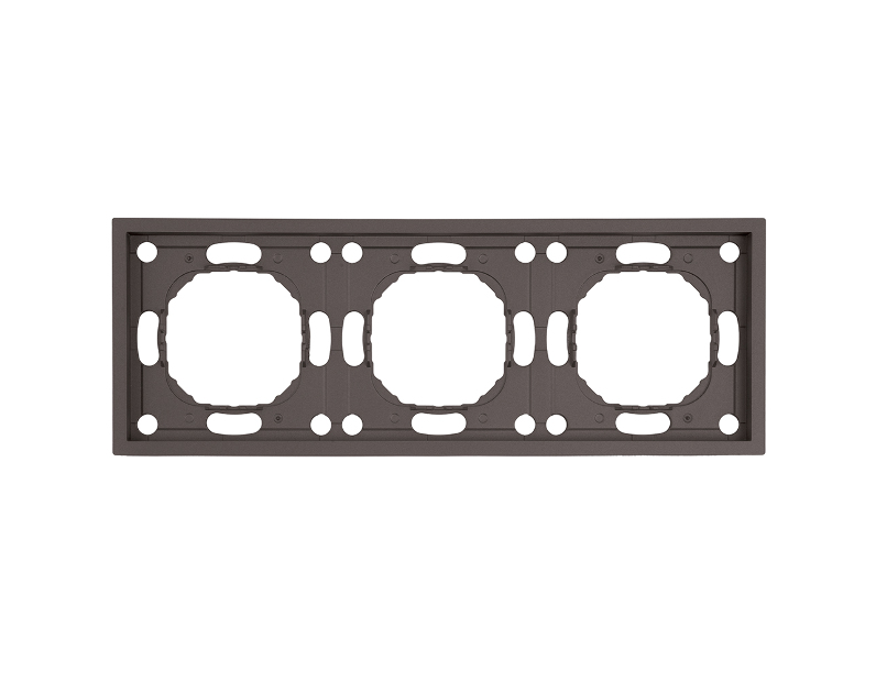 Рамка STEKKER, PFR00-5003-09 3-местная, серия Эмили, антрацит, soft touch