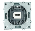 Розетка HDMI 2.0 Type A (механизм), STEKKER, серия Эмили, RST00-5118-09, антрацит, soft touch