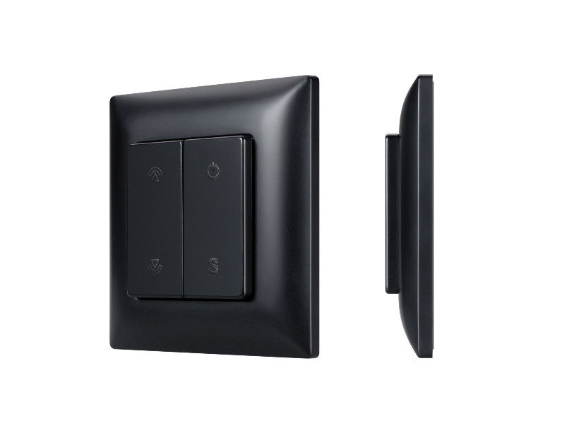 INTELLIGENT ARLIGHT Кнопочная панель SMART-RF-801-22-1G-DIM-SUF Black (3V, 2.4G) (IARL, IP20 Пластик, 5 лет)