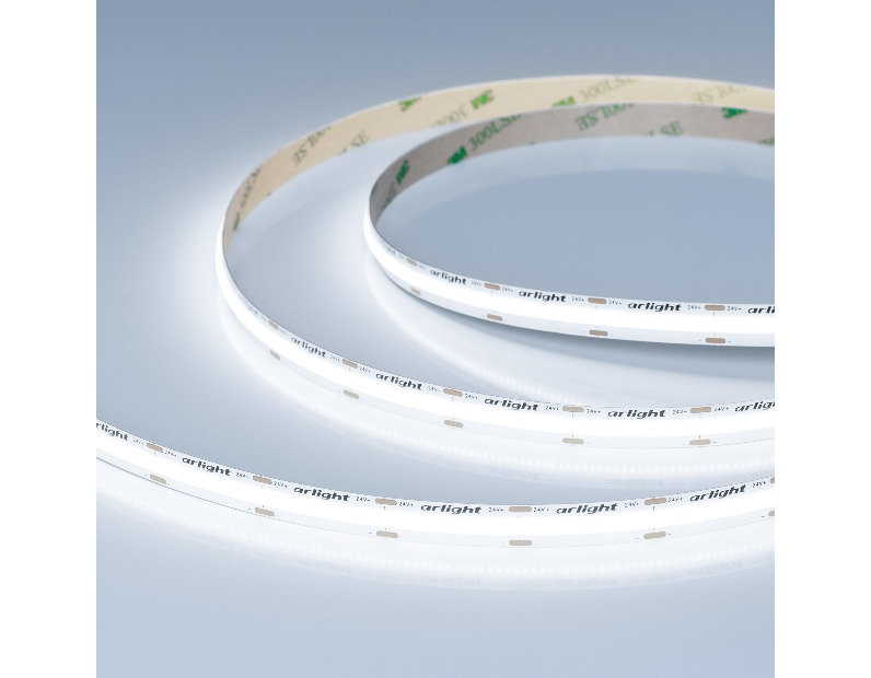 Лента COB-X576-10mm 24V White6000 (15 W/m, IP20, 5m) (Arlight, высок.эфф.150 лм/Вт)