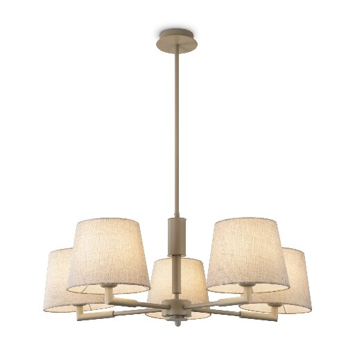 Люстра Freya Classic Butler FR2057PL-05BG с 5 лампами E27, бежевый абажур