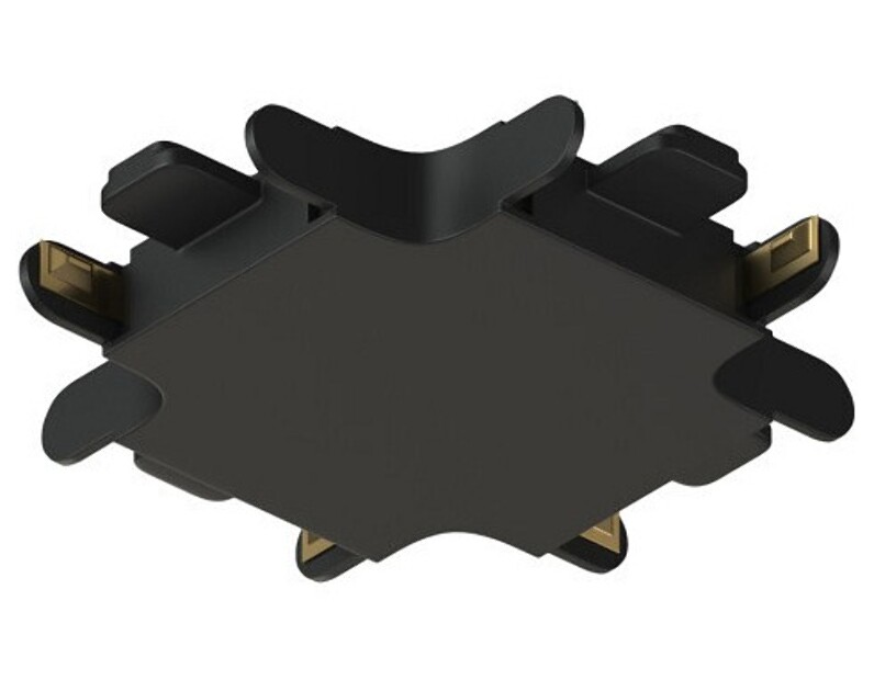 Соединитель X-образный для треков накладных Denkirs AIR BASE TR5234-BK