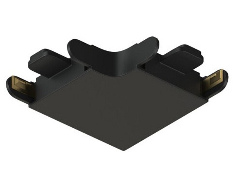 Соединитель угловой L-образный для треков накладных Denkirs AIR BASE TR5231-BK