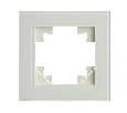 Рамка 1-местная для сенсорных механизмов, подсветки, стекло, STEKKER, GFR00-7001-01S, серия Катрин, белый