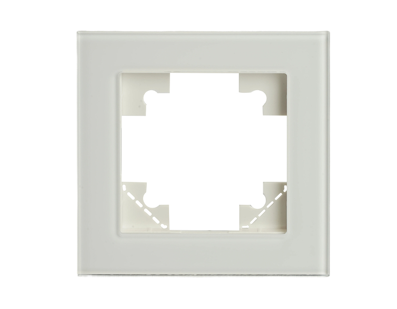 Рамка 1-местная для сенсорных механизмов, подсветки, стекло, STEKKER, GFR00-7001-01S, серия Катрин, белый