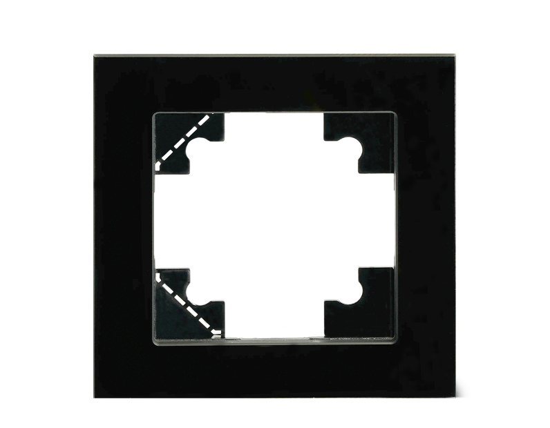 Рамка 1-местная для сенсорных механизмов, подсветки, стекло, STEKKER, GFR00-7001-05S, серия Катрин, черный