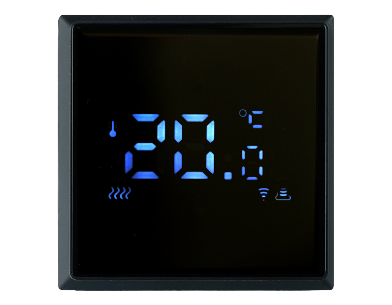 Терморегулятор Wi-Fi (механизм), STEKKER, 250В, 3500Вт, серия Эмили, RSW00-5119-05, черный уголь, soft touch