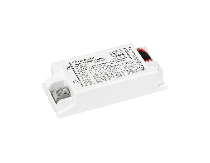 Блок питания ARJ-SP-30-PFC-TRIAC-INS (30W, 9-42V, 0.15-0.9A) (Arlight, IP20 Пластик, 5 лет)