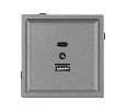 Механизм USB розетки SCT-TENDO-MUAC-PL-GR (5V, 3A, QC3) (Arlight, -)