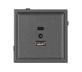 Механизм USB розетки SCT-TENDO-MUAC-SFPL-GR (5V, 3A, QC3) (Arlight, -)