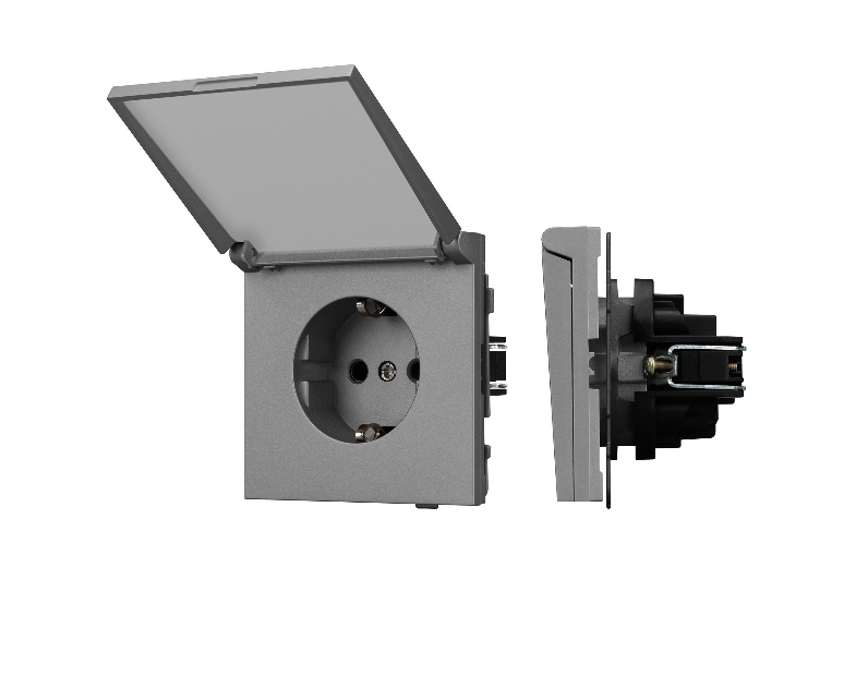 Механизм розетки влагозащищённый SCT-TENDO-MCP-PL-GR (230V, 16A) (Arlight, -)