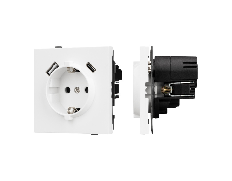 Механизм розетки с USB зарядкой SCT-TENDO-MUAC-PL-WH (230V, 16A) (Arlight, -)