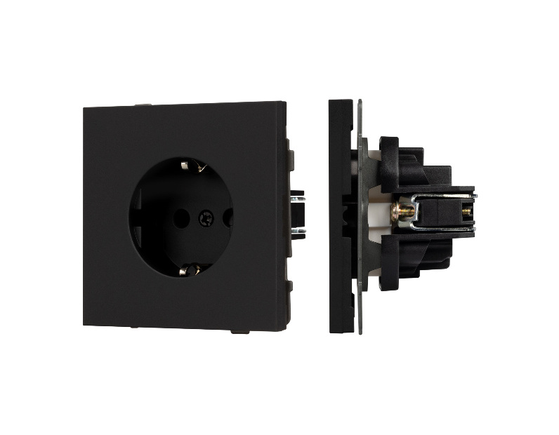Механизм электрической розетки SCT-TENDO-MEU1-SFPL-BK (230V, 16A) (Arlight, -)