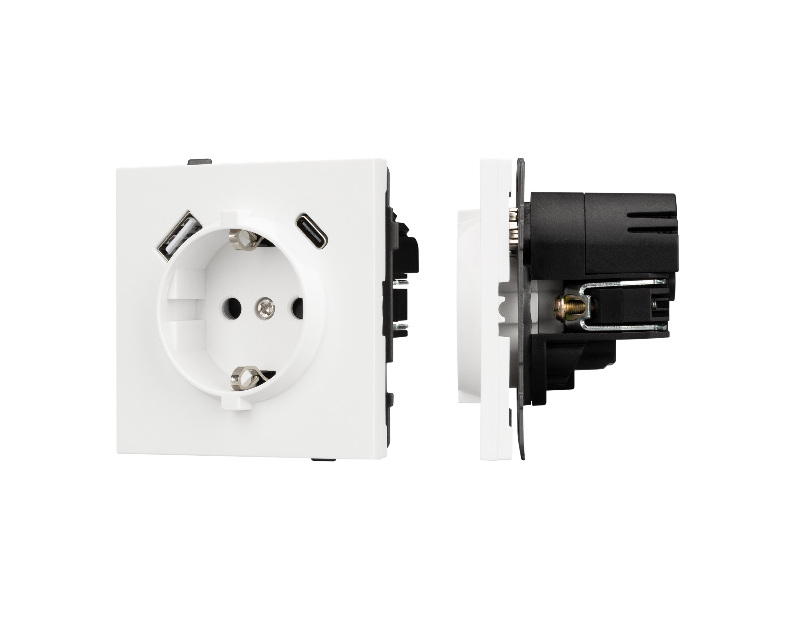 Механизм розетки с USB зарядкой SCT-TENDO-MUAC-SFPL-WH (230V, 16A) (Arlight, -)