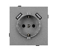 Механизм розетки с USB зарядкой SCT-TENDO-MUAA-PL-GR (230V, 16A) (Arlight, -)