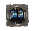 Механизм компьютерной розетки двойной SCT-TENDO-MPC2-SFPL-WH (RJ-45, CAT6) (Arlight, -)