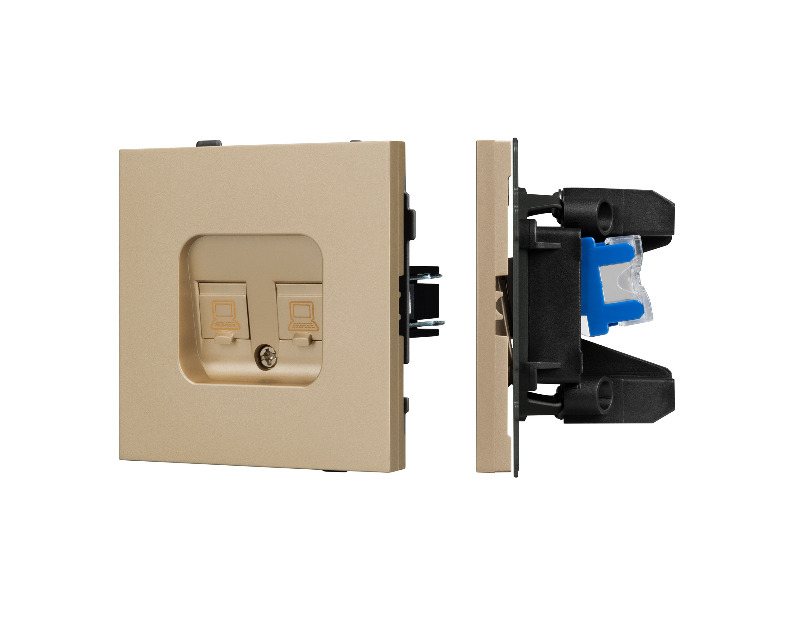 Механизм компьютерной розетки двойной SCT-TENDO-MPC2-SFPL-GD (RJ-45, CAT6) (Arlight, -)