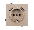 Механизм розетки с USB зарядкой SCT-TENDO-MUAA-PL-GD (230V, 16A) (Arlight, -)
