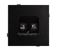 Механизм компьютерной розетки двойной SCT-TENDO-MPC2-PL-BK (RJ-45, CAT6) (Arlight, -)