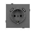 Механизм розетки с USB зарядкой SCT-TENDO-MUAA-SFPL-GR (230V, 16A) (Arlight, -)
