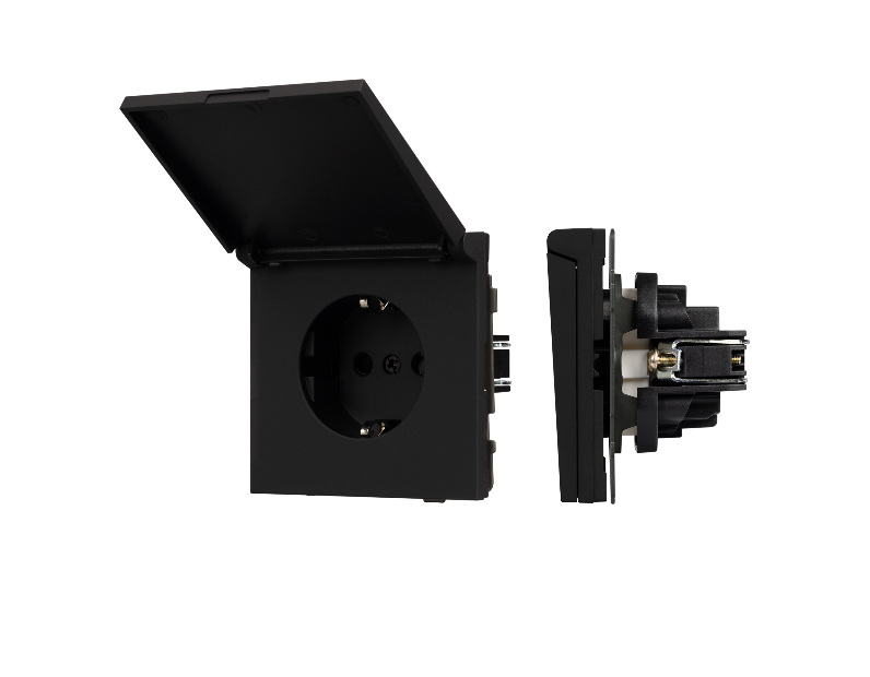 Механизм розетки влагозащищённый SCT-TENDO-MCP-SFPL-BK (230V, 16A) (Arlight, -)