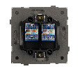 Механизм компьютерной розетки двойной SCT-TENDO-MPC2-SFPL-BK (RJ-45, CAT6) (Arlight, -)